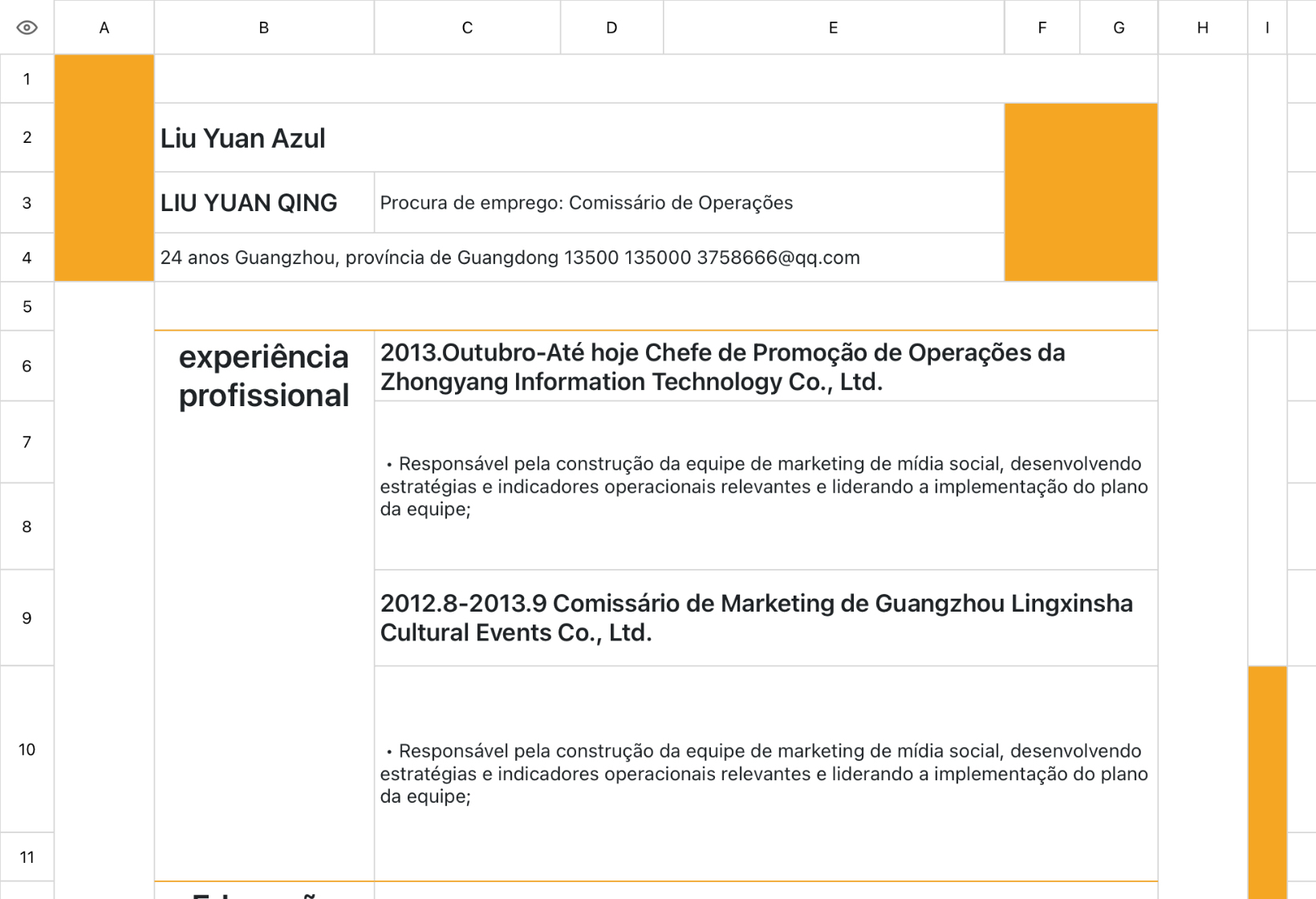 Currículo Geral do Operador